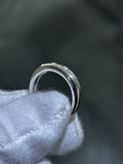 LIV 14k White Gold Natural White Diamond Bezel Set Wedding Band Ring Size 6 Gift