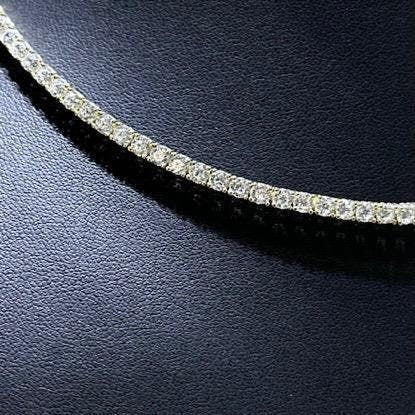 LIV 18k Yellow Gold Sterling Silver White Sapphire Choker Design Tennis Necklace