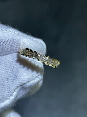 LIV 14k White Gold & Natural White Diamonds Emerald Cut Wedding Band Ring Size 7