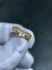 LIV 14k Yellow Gold Natural White Diamonds Crossover Halo Cable Stack Band Ring Sz 6