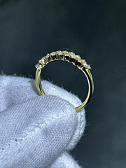 LIV 14k White Gold & Natural White Diamonds Emerald Cut Wedding Band Ring Size 7