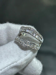 LIV 14k White Gold and Diamonds Baguette Round Cut Custom Made Engagement Insert Ring