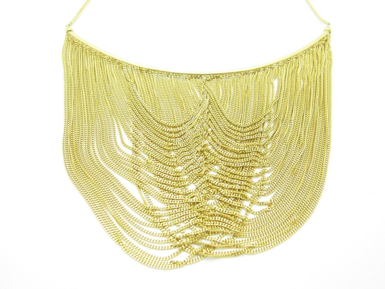 LIV 18K Yellow Gold One of Kind Hand Made Lace Design Italian Made Necklace 33.4 Gr