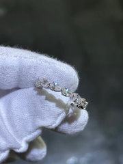 LIV 14k White Gold Lab Grown Pear Shape Diamond Eternity Band Bridal Ring 2.76ct Sz7