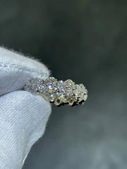 LIV 14k White Gold Lab Grown Round Cut Diamond Eternity Band Bridal Ring 4.93ct Sz 7