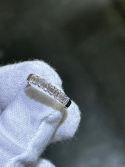 LIV 14k White Gold Lab Grown Emerald Cut Diamond Wedding Band Bridal Ring 0.85ct Sz7