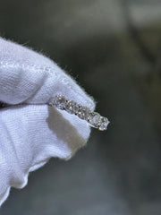 LIV 14k White Gold Lab Grown Round Cut Diamond Stack Band Bridal Ring 1.64ct Sz 7