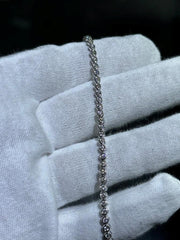 LIV 14k White Gold Lab Grown Round Cut Diamond Halo Tennis Bracelet 1.22ct 7" Length