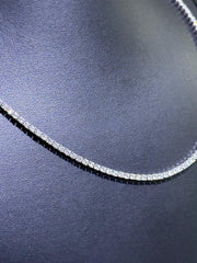 LIV 14k White Gold Lab Grown Round Cut Diamond Tennis Necklace 4.61ct 16" Length