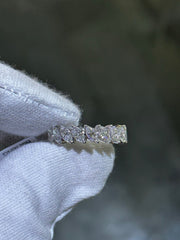 LIV 14k White Gold Lab Grown Marquise Cut Diamond Eternity Band Bridal Ring 3.46ct tw F-VS1 Size 7