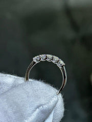 LIV 14k White Gold Lab Grown Oval Cut Diamond Wedding Band Bridal Ring 0.95ct VVS