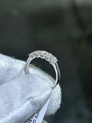 LIV 14k White Gold Lab Grown Oval Cut Diamond Wedding Band Bridal Ring 0.95ct VVS