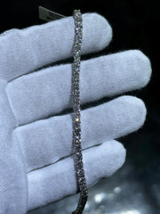 LIV 14k White Gold Lab Grown Round Cut Diamond Halo Tennis Bracelet 10.50 ct 7" L