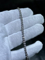 LIV 14k White Gold Lab Grown Round Cut Diamond Halo Tennis Bracelet 2.00ct 7" Length