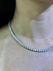 LIV 14k White Gold Lab Grown E-VVS1 Diamonds 30ct tw Classic Tennis Necklace 16" Length