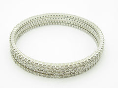 LIV 4 Separate 18k White Gold Diamond Eternity Bangle Bracelets 16.40ct 56.7 Gr Gift