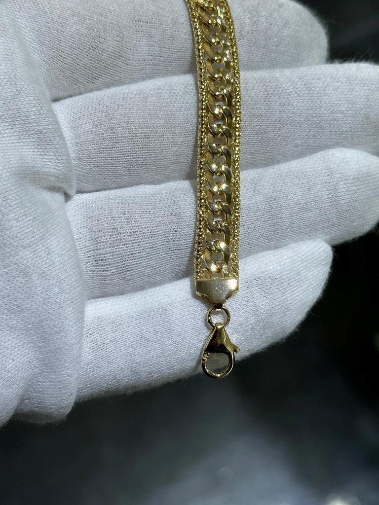 LIV 14k Yellow Gold Hand Made Italian Link Design Stack Bracelet Gift 9.2 Grams