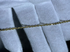 LIV 14k Yellow Gold Diamond Cut Ankle Bracelet With Lobster Lock 9.5" Length 3.2 Gr