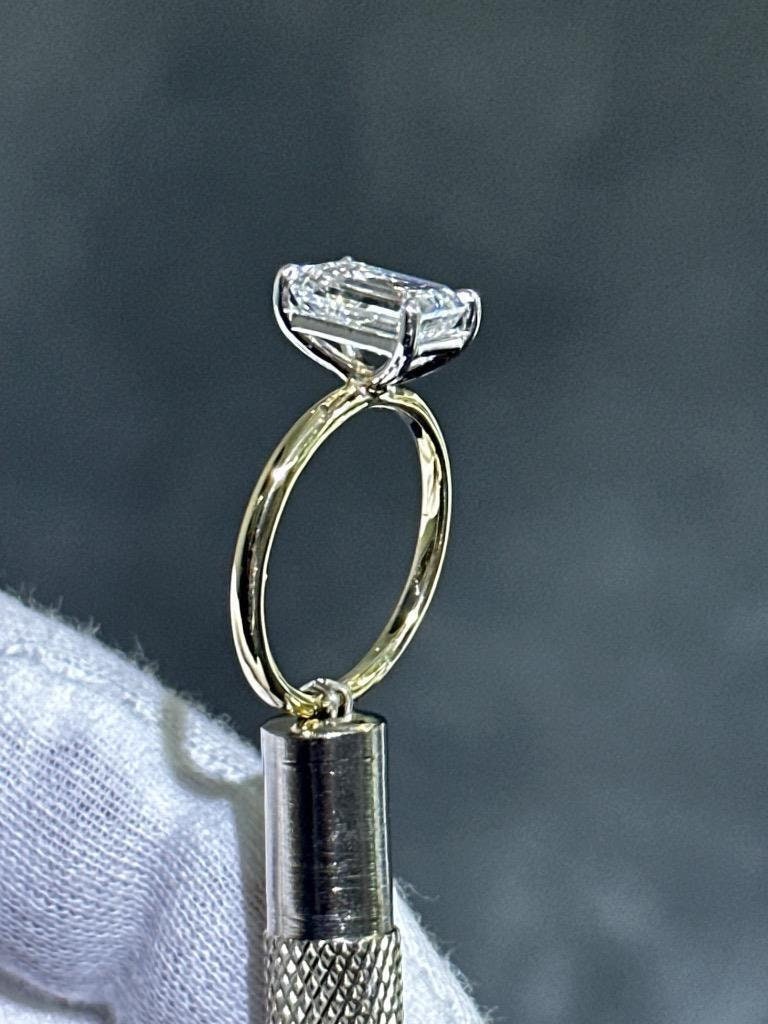 LIV Platinum Diamond Engagement Ring 2.50ct tw Lab Grown Radiant Cut Split Shank
