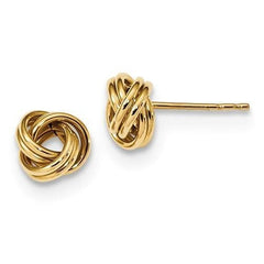 LIV 14k Solid Gold Love Knot Cable Design Style Stud Post Earrings