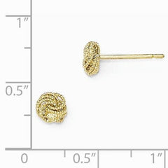 LIV 14k Solid Yellow Gold Love Knot Cable Design Stud Post Earrings