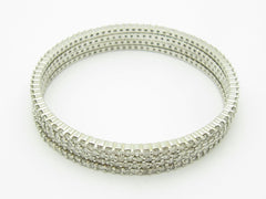 LIV 4 Separate 18k White Gold Diamond Eternity Bangle Bracelets 16.40ct 56.7 Gr Gift
