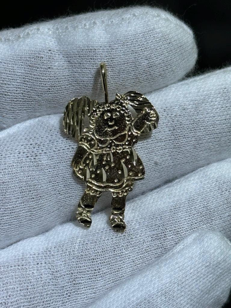 LIV 14k Yellow Gold Vintage Cabbage Patch Kids Halo Charm Pendant 2.2 Grams Gift