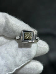 LIV Sterling Silver & 14k Solid Yellow Gold Hand Made Vintage Zodiac Design Ring Sz6